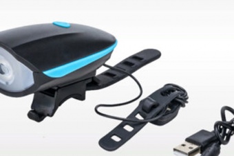 Фонарь передний 3265111 USB с звук.сигналом,супер яркий свет